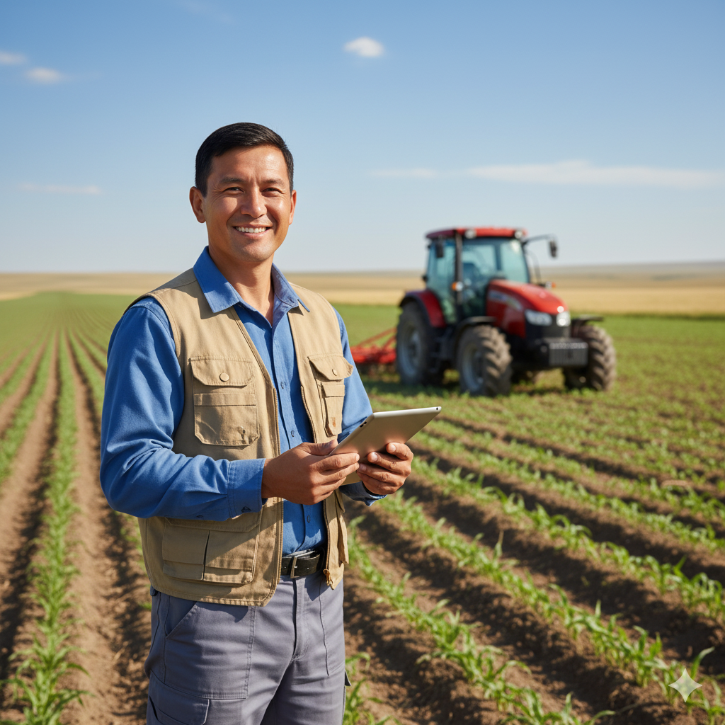 Фермер с планшетом